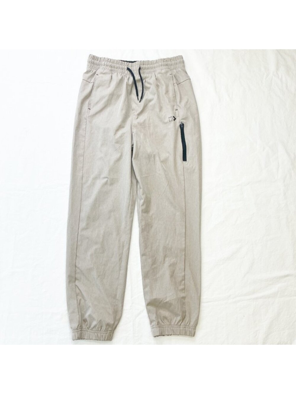 Carters Boys Active Woven Jogger Taupe Beige 12 Elastic Waist & Zipper Pocket
